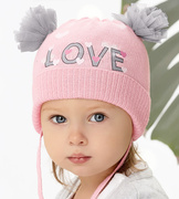 Czapka wiosenna/jesienna dla dziewczynki, różowa, Balbina, 40-44 cm