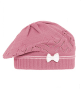 Beret dla dziewczynki wiosenny, wrzosowy róż, Bimini, 49-52 cm