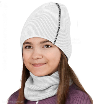 Czapka i komin, komplet dla dziewczynki, z błyskiem Cine rozm. 52-56 cm