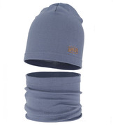 Czapka i komin dla chłopca, komplet wiosenny jesienny, Zrifer, niebieski, 52-54 cm