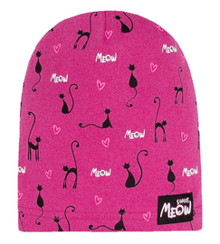 Czapka wiosenna - jesienna, dla dziewczynki, ciemno różowa, Vinea, 52-55