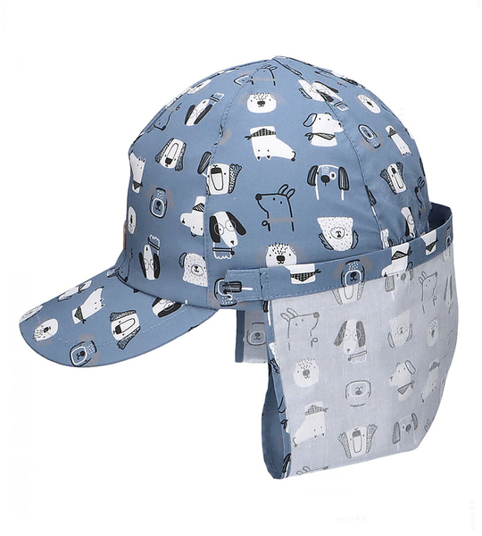 Czapka z daszkiem dla dziecka, UV i ochrona karku dla chłopca, Ferguson, niebieski, 46-48 cm