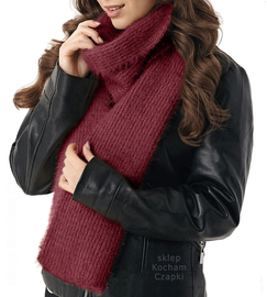 Szalik damski, zimowy, bordowy