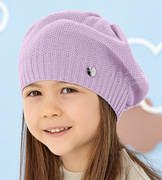 Beret dla dziewczynki jesienny / wiosenny, liliowy, Tesonia, 46-49 cm