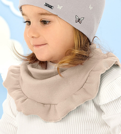 Chustka pod szyję dla dziewczynki, z bawełny, beżowa, wiek 3-24 miesięcy