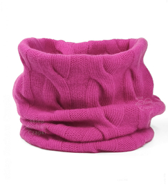 Komin damski z wełny merino i kaszmiru, M1074, warkocze, amarantowy