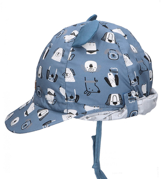 Czapka z daszkiem  filtrem UV i ochrona karku dla chłopca, Canculc, niebieski, 46-48 cm