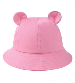 Kapelusz dla dziewczynki, ciemny różowy, z uszkami, obw.  44-46