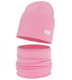 Komplet wiosenny-jesienny, dla dziewczynki, czapka i komin, Zriffia, różowy (06), 52-54 cm