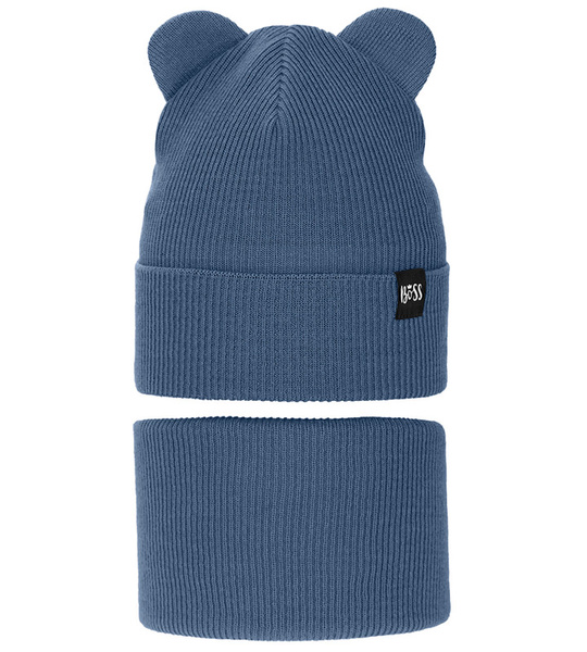 Komplet wiosenny/jesienny dla chłopca, czapka i komin, navy, Jragan, 50-54 cm