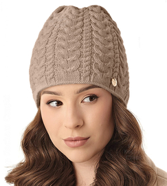 Czapka zimowa, damska, Wennis, beżowy, 55-57 cm