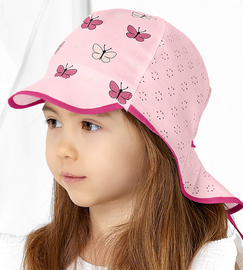 Czapka na lato dla dziewczynki, safari, Papilio, różowa,  51-53 cm