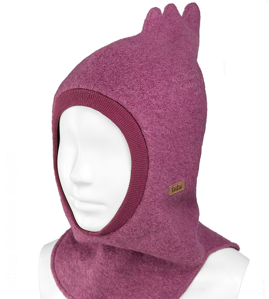 Kominiarka wełniana na zimę, dla dziewczynki, , Mubotia, ciemny róż, 50-52 cm