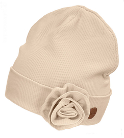 Czapka wiosenna/jesienna dla dziewczynki, Vavili, beżowy, 52-55 cm