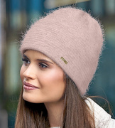 Czapka zimowa, damska, Shufu, angora, róż pudrowy, 55-57 cm