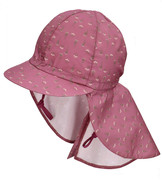 Czapka safari dla dziewczynki, wiązana, filtr UV+30, Pollia, wrzosowy róż, 50-52 cm