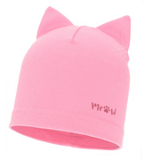 Czapka dla dziewczynki,  wiosenna, Pajela, różowa, 44-46 cm