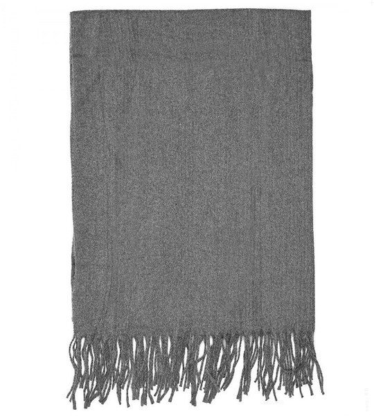 Szalik damski cienki z frędzlami – miękki, poliestrowy, na jesień i zimę