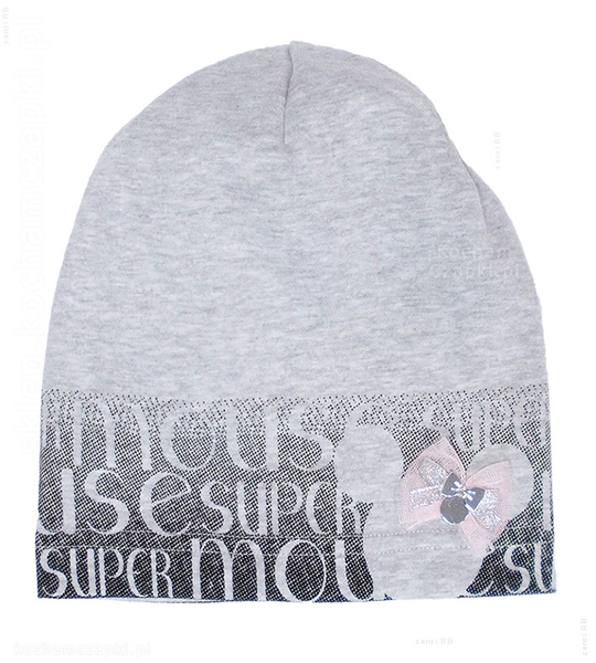 Czapka smerfetka wiosenna/ jesienna dla dziewczyni, bawełniana Super Mouse, 48-50 cm