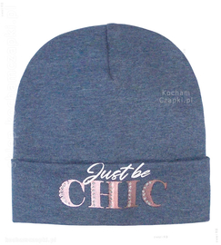 Jeansowa wiosenna / jesienna czapka damska Chic rozm. 54-56 cm