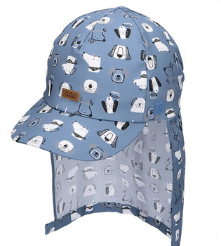 Czapka z daszkiem dla dziecka, UV i ochrona karku dla chłopca, Ferguson, niebieski, 50-53 cm