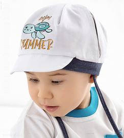Czapka niemowlęca z daszkiem, na lato dla chłopca, Enjoy Summer rozm. 41-43cm