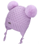 Czapka merino dla dziewczynki, Nena, fioletowy,  40-44 cm