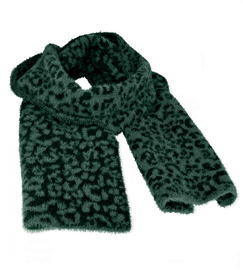 Damski szalik w panterkę, zimowy, Paraiso, zielony