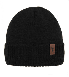 Męska czapka, wełna merino 50%, podszewka polar, Gohan, czarna, 55-60cm