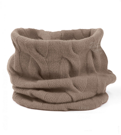 Komin damski z wełny merino i kaszmiru, M1074, warkocze, fango