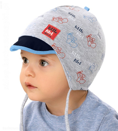 Czapka dla chłopca, wiosenna/jesienna, z podszewką,  Krzyś, 40-42 cm