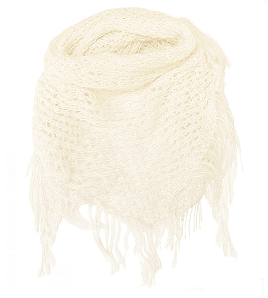 Chusta dla dziewczynki, z włóczki, na jesień/zimę 603, kremowy