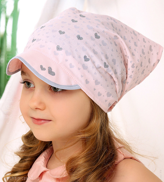 Chustka z daszkiem, na gumce, dla dziewczynki, Dasza rozm. 50-52 cm