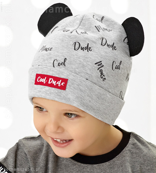Czapka z uszkami chłopięca Cool Dude , rozm. 46-49 cm 