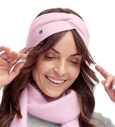 Opaska damska, zimowa, angora, Sioma, jasny róż, 54-58 cm