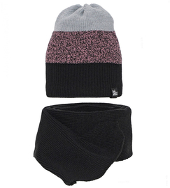 Komplet zimowy dla dziewczynki: czapka i szalik,  Routney, fioletowy, 52-54 cm