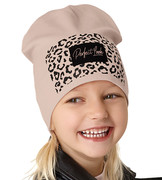 Czapka wiosenna-jesienna dla dziewczynki, beżowa,  Perfect Look,  48-50 cm