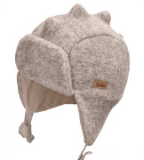 Czapka dla chłopca, na zimę, wełniana, Gyapju, beżowa, 50-52 cm