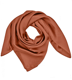 Chusta damska, apaszka satynowa, rudy, 70x70 cm