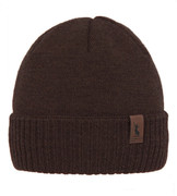 Męska czapka, wełna merino, podszewka polar, Gohan, brązowa, 55-60cm