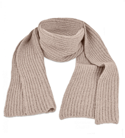 Szalik damski, wełniany, w prążek, P25093, beżowy