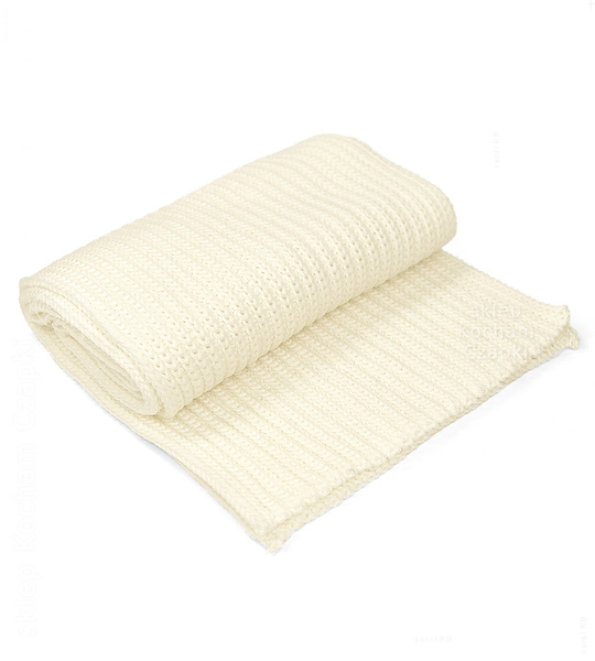 Komplet czapka i szalik,  merino 100%, Porshia, kremowy, 55-56 cm