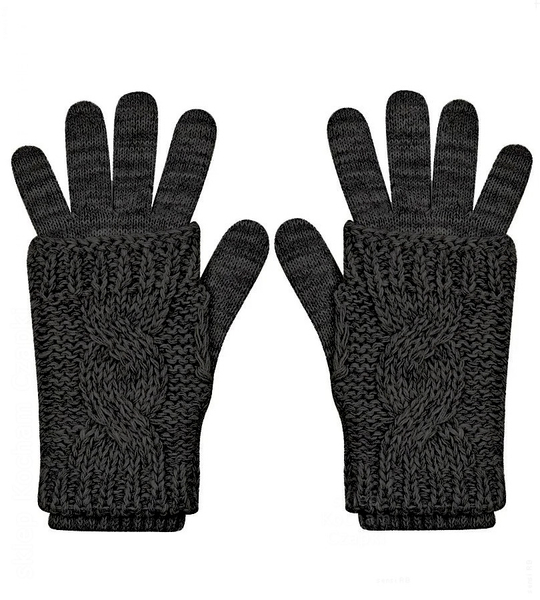 Rękawiczki zmowe, 2w1, Alghisa, 30% wełna, grafitowe, M/L