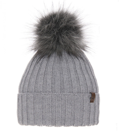Czapka zimowa damska, z wełną merino, Texa, szara, 55-60 cm