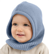 Kominiarka / balaklava z wełny merino i kaszmiru,  jesień/zima, niebieski, 48-52 cm