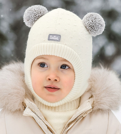 Kominiarka zimowa dla dziewczynki, Nuliana, kremowa, 44-48 cm