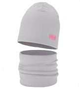 Komplet wiosenny-jesienny, dla dziewczynki, czapka i komin, Zriffia, szary, 52-54 cm