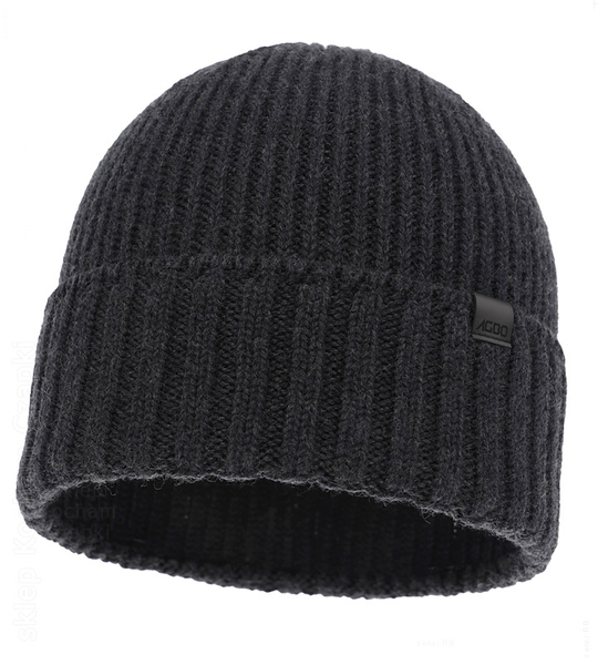 Czapka zimowa męska, 100% wełna merino, Urbner, grafitowy, 56-59 cm