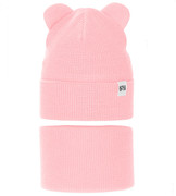 Komplet wiosenny/jesienny dla dziewczynki, czapka i komin, róż jasny (3), Jakra, 50-54 cm