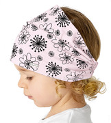 Chustka na głowę, opaska dla dziewczynki, na gumce, Fjuria, blady róż , 46-49 cm